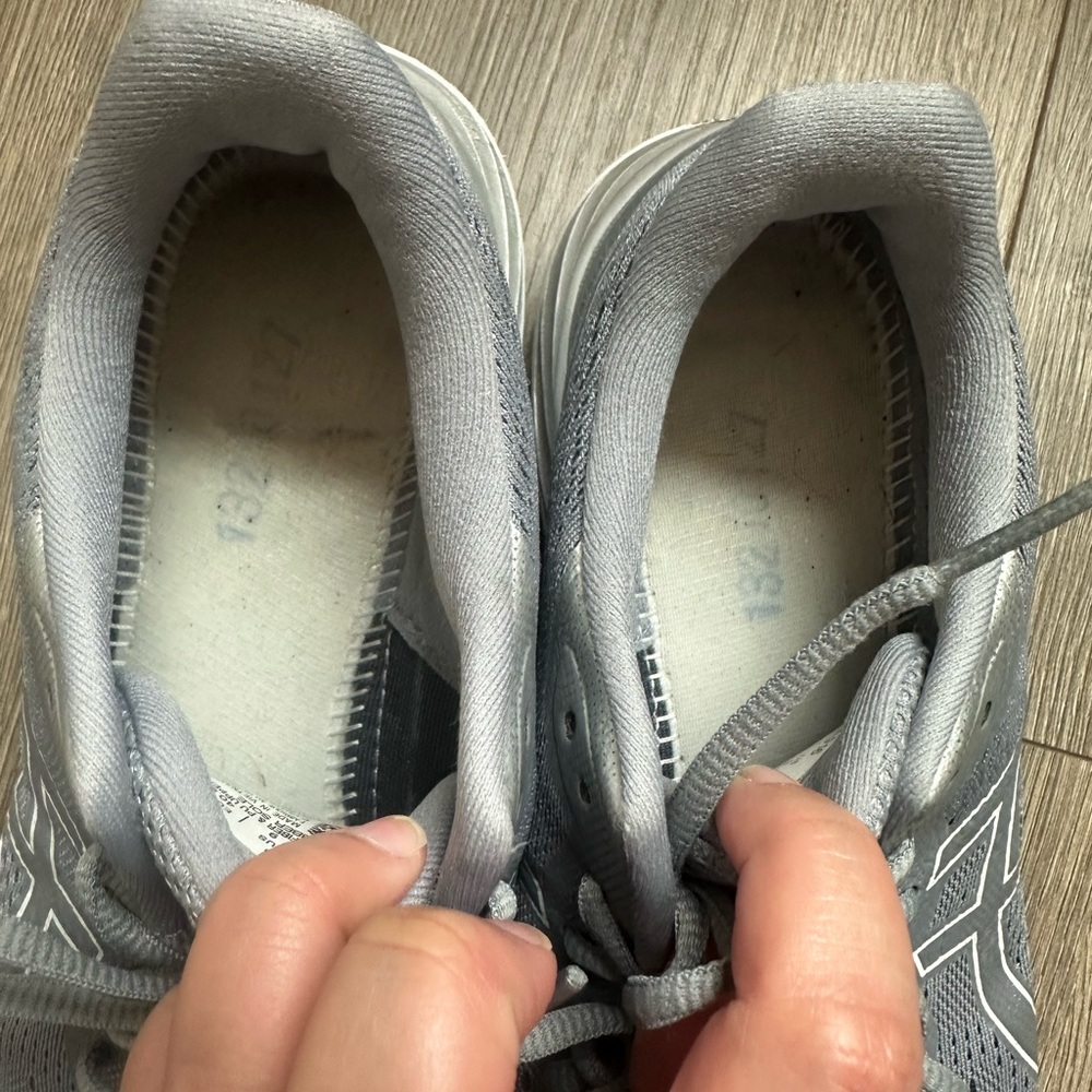 Asics Women's Light Gray Mesh Running Sneakers - Picture 7 of 13